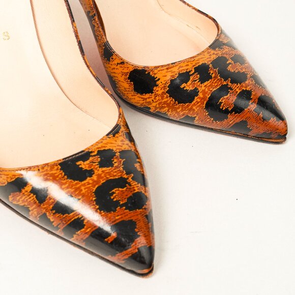 Christian Louboutin Leopard Patent Pointed-Toe Pumps - Picture 6 of 8